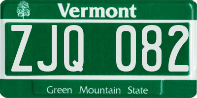VT license plate ZJQ082