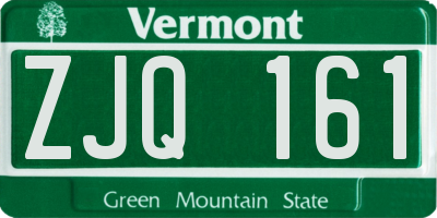 VT license plate ZJQ161