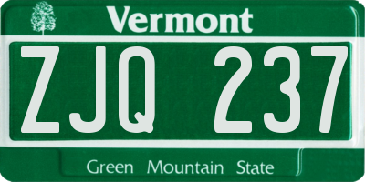 VT license plate ZJQ237