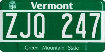 VT license plate ZJQ247
