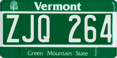 VT license plate ZJQ264