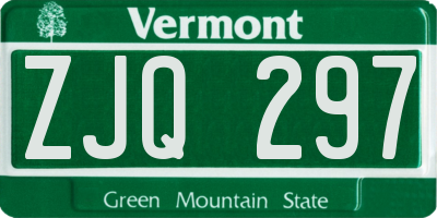 VT license plate ZJQ297