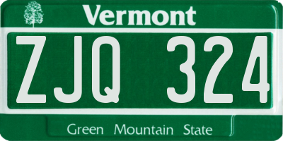 VT license plate ZJQ324