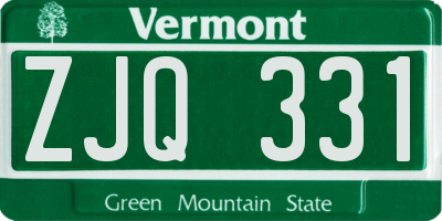 VT license plate ZJQ331