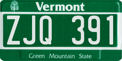 VT license plate ZJQ391