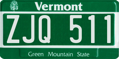 VT license plate ZJQ511