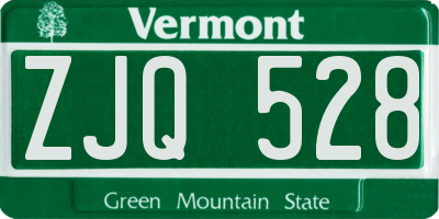 VT license plate ZJQ528