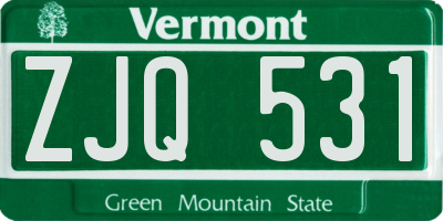VT license plate ZJQ531