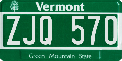 VT license plate ZJQ570