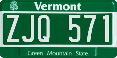 VT license plate ZJQ571
