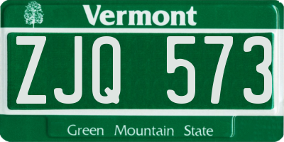 VT license plate ZJQ573