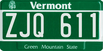 VT license plate ZJQ611