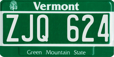 VT license plate ZJQ624