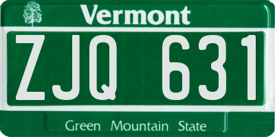 VT license plate ZJQ631
