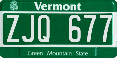 VT license plate ZJQ677