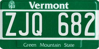 VT license plate ZJQ682