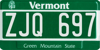 VT license plate ZJQ697