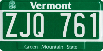 VT license plate ZJQ761