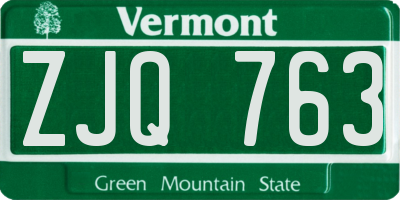 VT license plate ZJQ763
