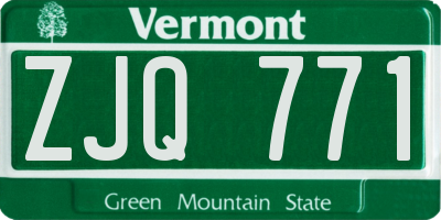 VT license plate ZJQ771