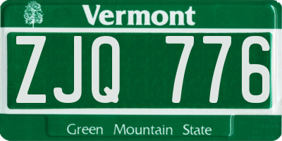 VT license plate ZJQ776