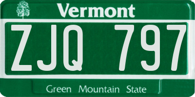 VT license plate ZJQ797