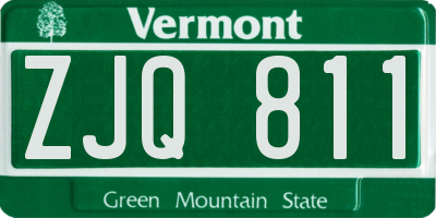 VT license plate ZJQ811