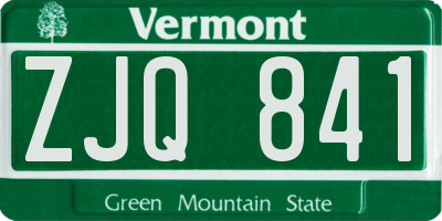 VT license plate ZJQ841
