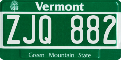 VT license plate ZJQ882