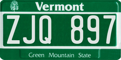 VT license plate ZJQ897