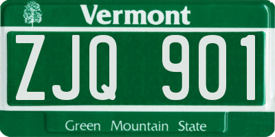 VT license plate ZJQ901