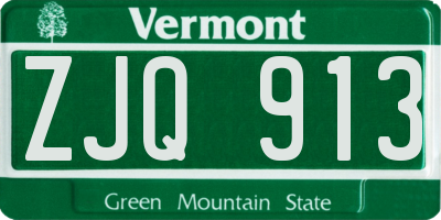 VT license plate ZJQ913