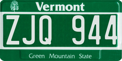 VT license plate ZJQ944