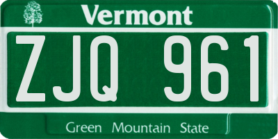 VT license plate ZJQ961