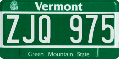 VT license plate ZJQ975