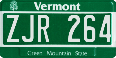 VT license plate ZJR264