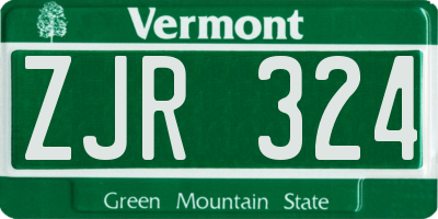 VT license plate ZJR324
