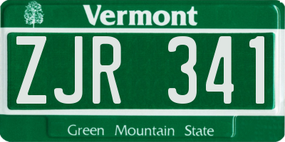 VT license plate ZJR341