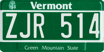 VT license plate ZJR514