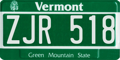 VT license plate ZJR518