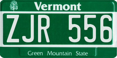 VT license plate ZJR556