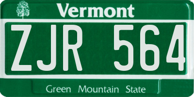 VT license plate ZJR564