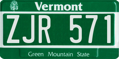 VT license plate ZJR571