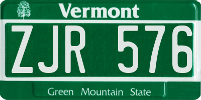 VT license plate ZJR576