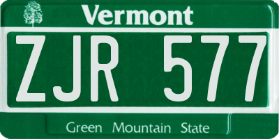 VT license plate ZJR577