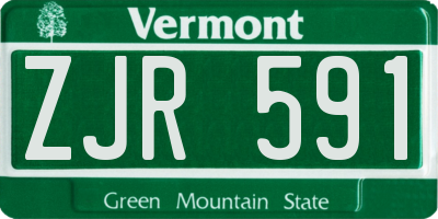 VT license plate ZJR591