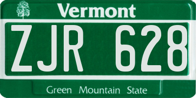 VT license plate ZJR628
