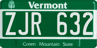 VT license plate ZJR632