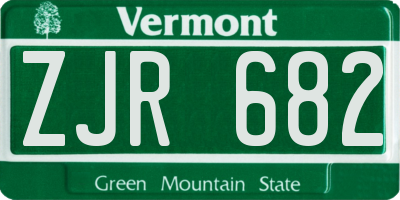 VT license plate ZJR682