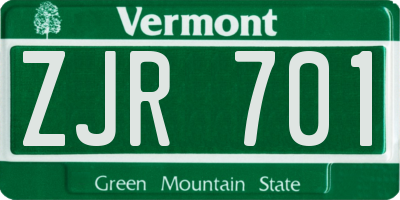 VT license plate ZJR701